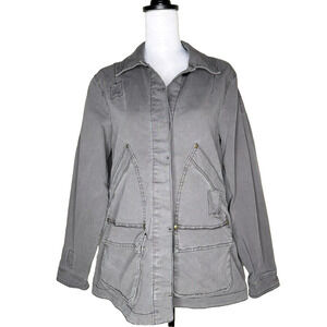 Y2K Anthropologie Unisex Jacket Utility Outdoors Button Denim Oversize Boho Med